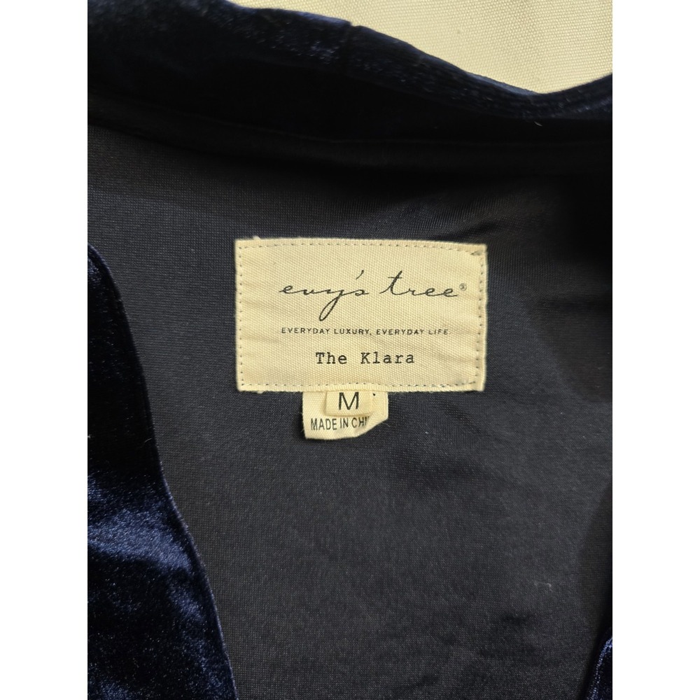 Evy's Tree The Clara Velvet Long Cardigan Women's M Button Navy Blue - Picture 3 of 5